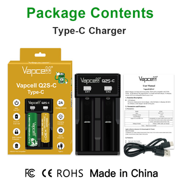 VAPECELL Q2S-C SMART CHARGER