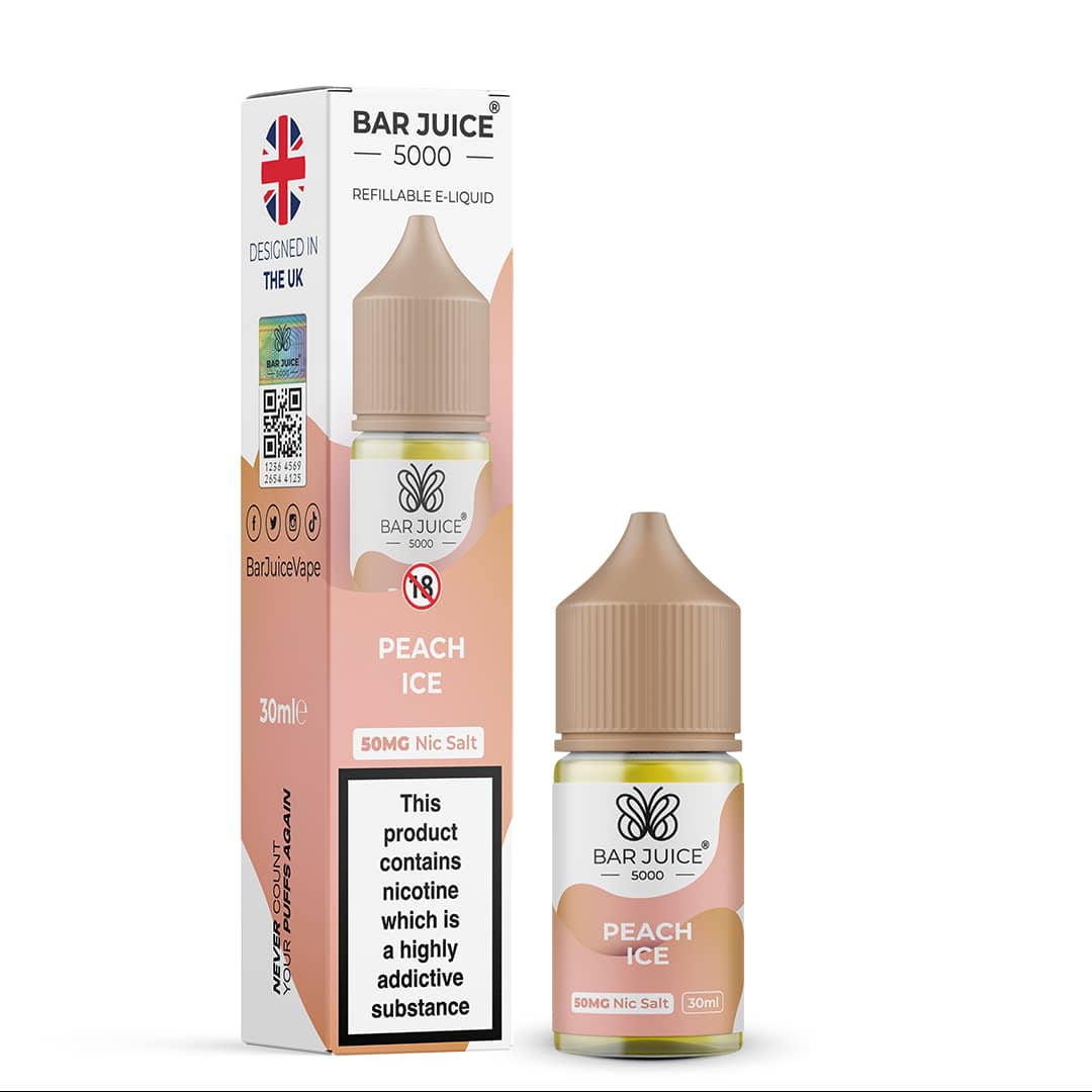 BAR JUICE 5000 SALTNIC 25MG 30ML - PEACH ICE