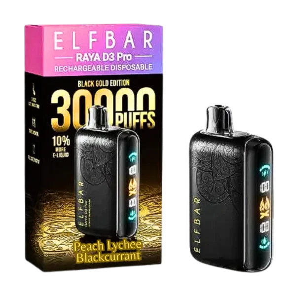 ELFBAR RAYA D3 PRO 30000 PUFFS DISPOSABLE VAPE (PEACH LYCHEE BLACKCURRANT)
